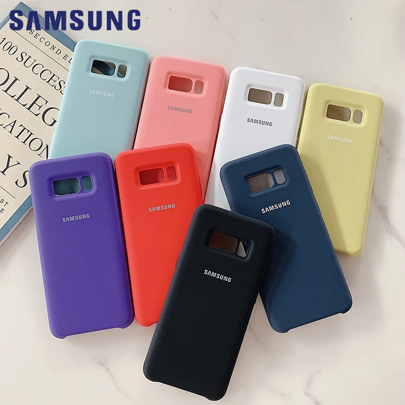 

100% Original Official Genuine Samsung S8 liquid silicone case silky soft-touch finish protective back shell For Galaxy S8 plus
