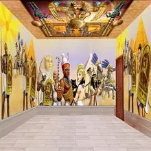 Классический ретро Египетский Рисунок обои нетканый бар KTV гостиная фон обои настенные для фрески