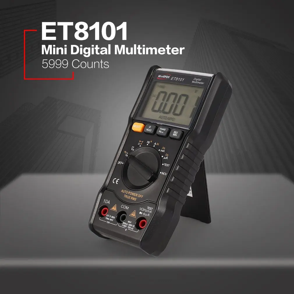 ET8101 Digital Multimeter 5999 Counts True RMS AC/DC Volt Amp Ohm Capacitance Frequency NCV Diode Continuity Tester | Инструменты