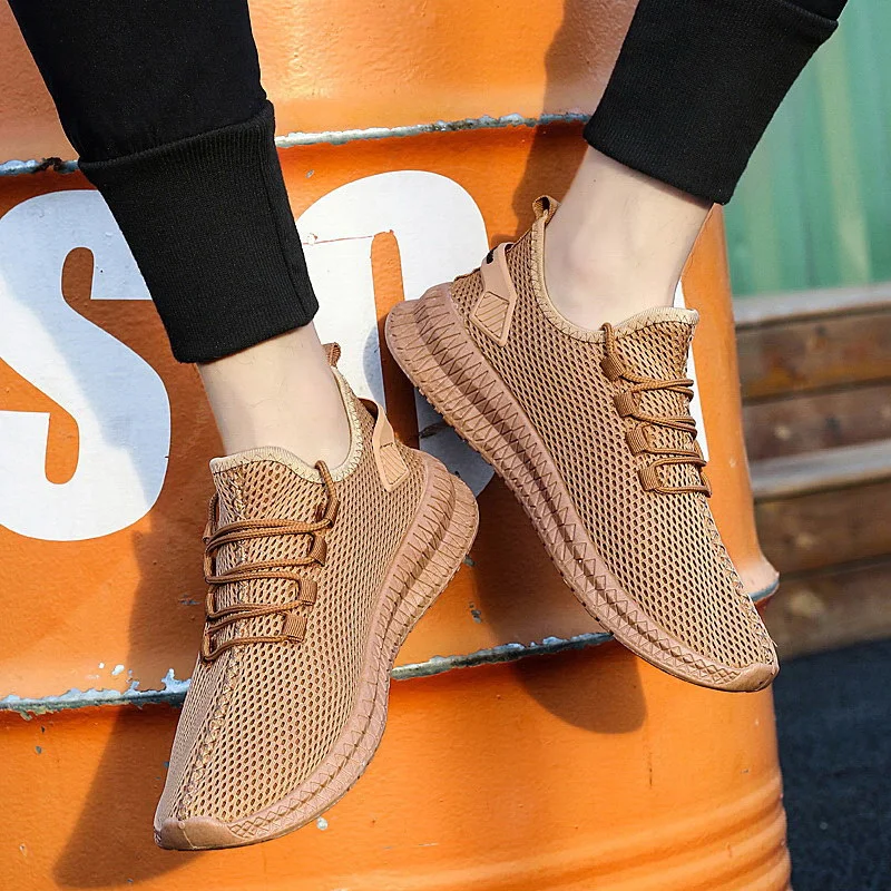 

new lightweight men's running shoes breathable outdoor sports shoes comfortable simple casual shoes black khaki sneakers men