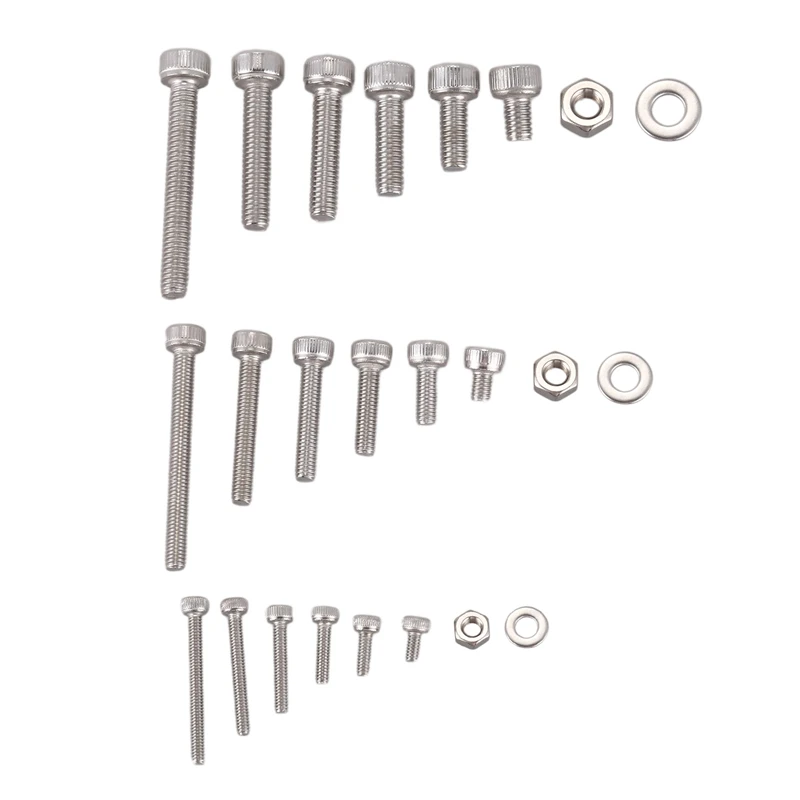 

1080pcs Stainless Steel Screw And Nut Hex Wrenches Flat Washer Assortment Set Kit With Storage Box