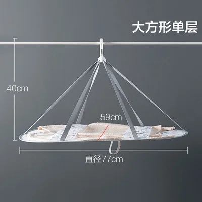 round Large Портативный сетки для сушки подушка игрушки стеллаж для сушки складной сетчатая сушильная стойка травы сушильная сетка сушилка нижнее белье подвесная сетка корзина - Цвет: round Large