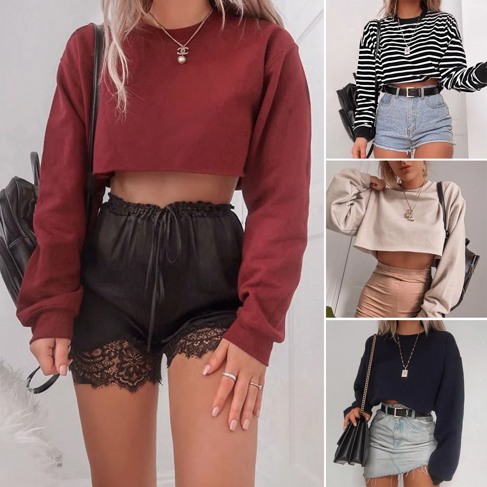 Long sleeve short crop top Clearance