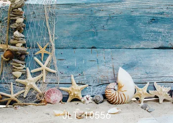 

SHENGYONGBAO Vinyl Custom Fishing nets Photography Backdrops Prop Conch Sailboat Photo Studio Background 10556