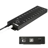 Sipolar multi 20 ports USB 2.0 charger hub with external 12V10A desktop power adapter for data syncs and phone tablets charging 1