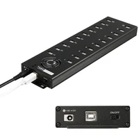 Sipolar multi 20 ports USB 2.0 charger hub with external 12V10A desktop power adapter for data syncs and phone tablets charging 1