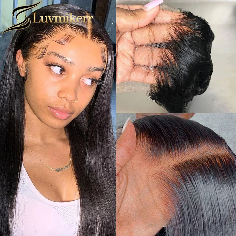 Transparente do Laço do Frontal Reta do Derretimento do Cabelo Peles do Laço 5x5 de hd com o Cabelo do Bebê em Linha Fechamento Humano Completo Arrancado Brasileiro hd Pré 2 de hd com o cabelo do bebê