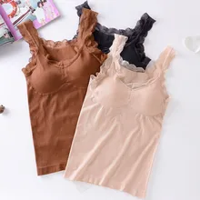 Женское сексуальное кружевное мягкое нижнее белье, лифчик, Красивая майка на спине, осенняя Облегающая майка с нагрудной накладкой