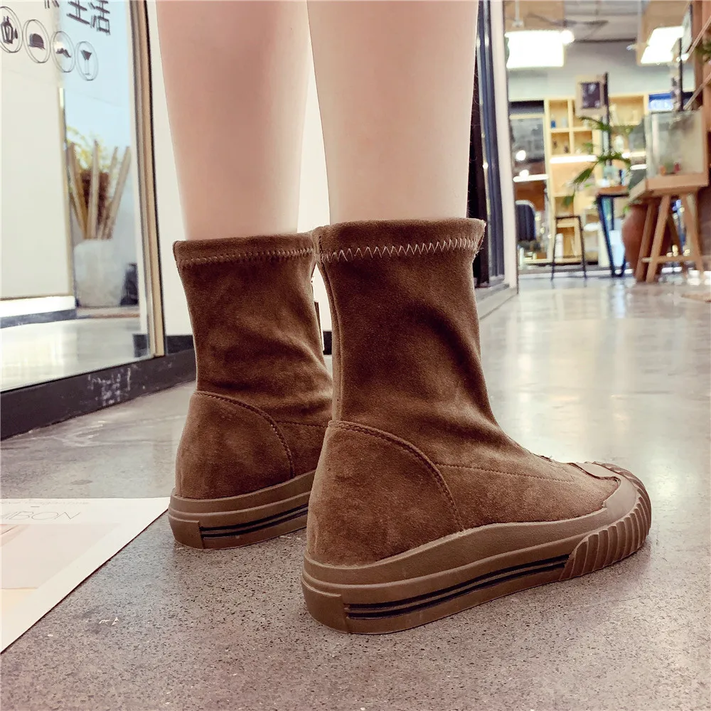 New Fashion Flat Shoes Woman Round Toe Ankle Boots for Women Ladies Booties Shoes Front Zipper Designer Boots Women Luxury