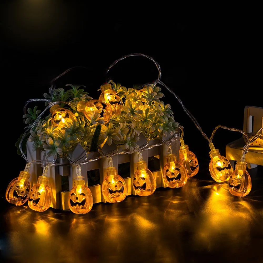 

10LED Pumpkin String Lights For Halloween Party Decor Fun Halloween String Light Home Horror stranger things Halloween Decor A5