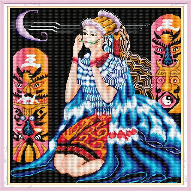 

Pretty Figure Joy Sunday Kit Punto De Cruz Cross Stitch Printed Canvas Stamped Cross Stitch Kits Embroidery Needlework Kit Real