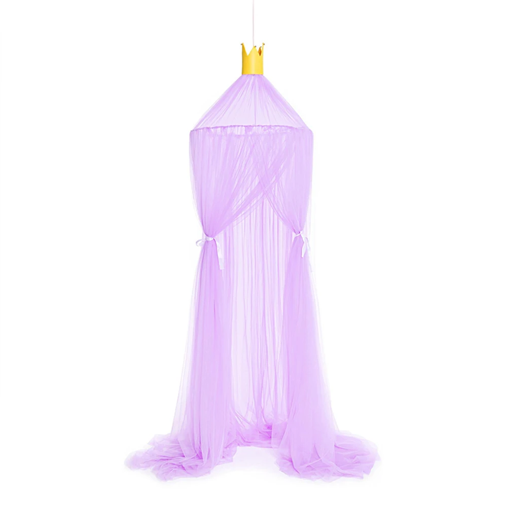 1-purple 240cm Кружевная москитная сетка, Круглый купол, палатки для детей и взрослых, кровать, подвесная москитная сетка, декор для детской комнаты, Потолочный подвесной навес - Цвет: 1-purple 240cm
