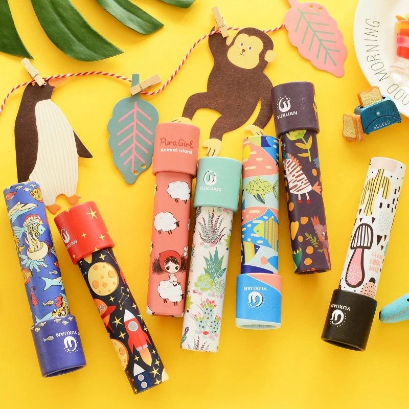 

Classic Toys Kaleidoscope Montessori Cartoon Animal Rotating Magic Colorful World Autism Kids Educational Toys Gift Color Random