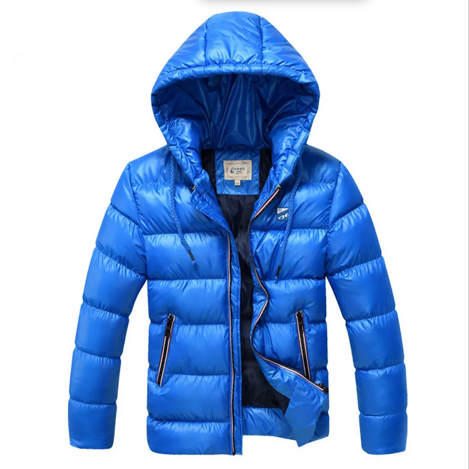 От 7 до 16 лет; детская зимняя куртка для мальчиков; Модная парка с капюшоном для подростков; стеганая верхняя одежда; утепленная верхняя одежда - Цвет: sky blue