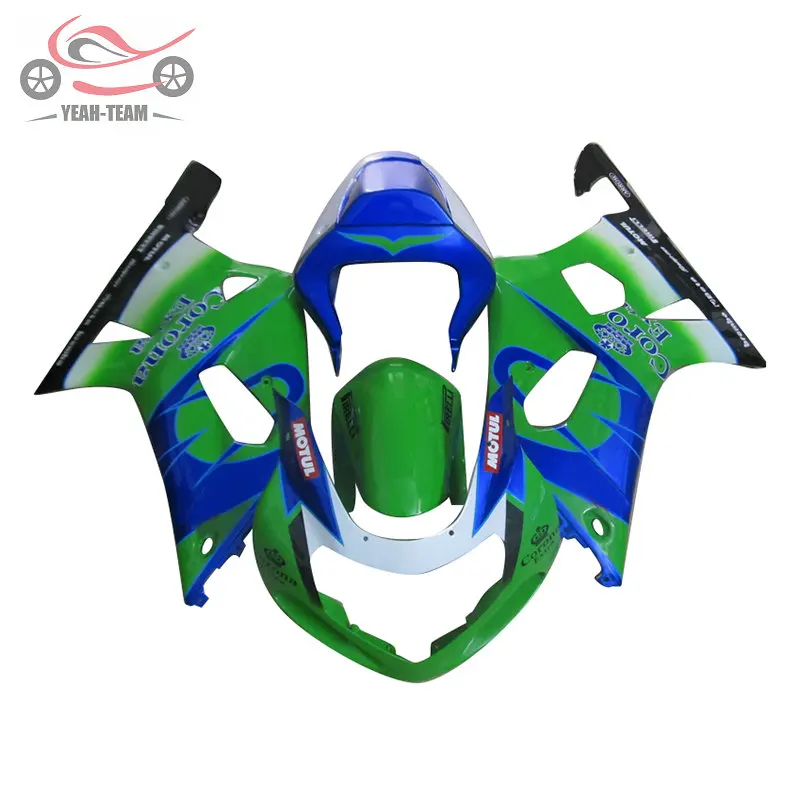 Высокое качество китайские обтекатели комплект для Suzuki 20012002 2003 GSXR750 GSXR600 01-03 GSXR 600 750 зеленый Коронная обтекатель для ремонта кузова
