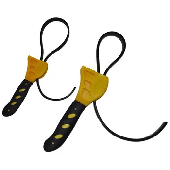 

Oil Filter Wrench Set - 2pcs, Use as Jar Opener, Pipe Wrench, Rubber Strap Wrenches Used by Mechanics, Plumbers