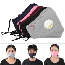 1 шт. многоразовый дышащий хлопок PM2.5 фильтр противопылевая Маска дыхательный клапан противопылевые маски угольный фильтр Респиратор маска