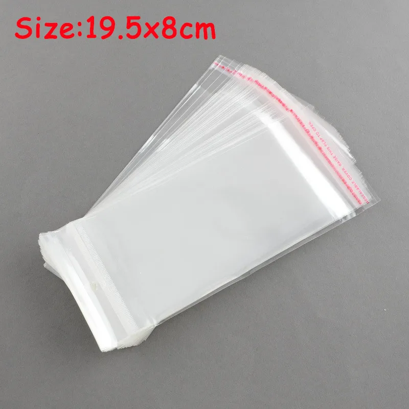 19.5x8cm Pandahall 1000 шт прозрачные прямоугольные целлофановые ОПП пакеты для упаковки и упаковки - Цвет: 19.5x8cm