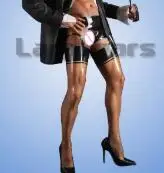  Man Transparent Latex Shorts Garter Stockings Cross-dressing Rubber Latex Man Sexy Lingerie without the tops 