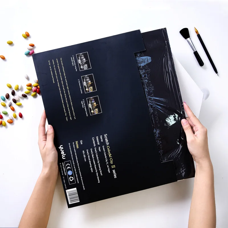 New Colorful urban adult decompression scratch painting toy night DIY hand-painted creative birthday gift Home decoration M043 5