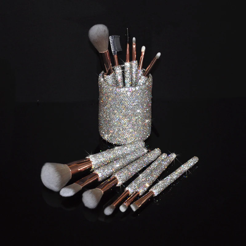 High-end Shiny Diamond 12 Makeup Brush Set Loose Powder Eye Shadow Brush Makeup Professional Full Set Tools Cosmetic Storage Box 4