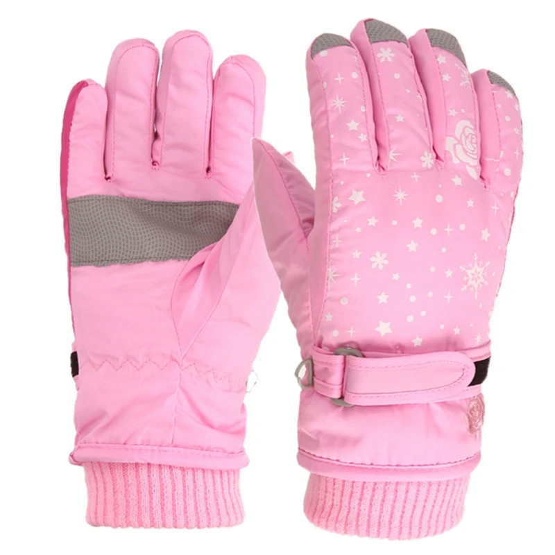 Ski gloves children's cartoon bear winter warm velvet 8-12 years old  waterproof