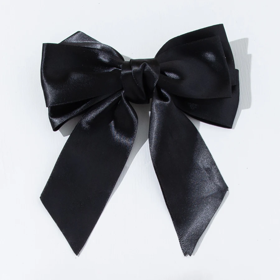 designer head scarf Korea Ribbon Bow Hair Clip Black Cute Hair Bows Hairpins Women Elegant Barrette Girls Bowknot Hair Accessories hair band for ladies Hair Accessories