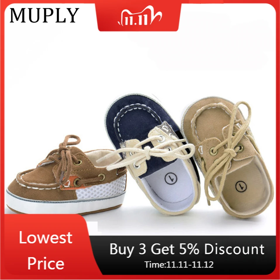 

Brand Vintage PU Leather Baby Shoes Non-Slip Newborn Infant T-tied First Walkers Baby Boy Girls Toddler Lace-UP Soft Sole Shoes