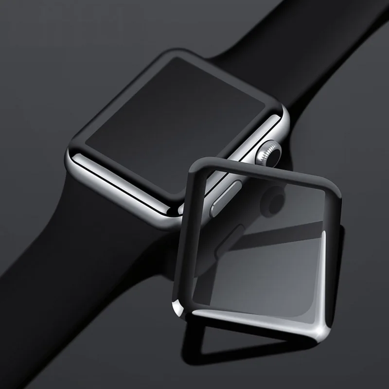 9H 3D закаленное стекло для Apple Watch 42 мм 38 LCD изогнутая полная защитная крышка экрана