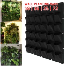 18/25/36/72 Grow Bag Planting Bags Pockets Herb Garden Plants Green Wall Hanging Verticale Garden Seedling Planter Pouch