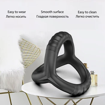 Male Silicone Penis Rings Scrotum Bind Delay Ejaculation Cock Ring Sexy Erection Rings Couple Lover Sex Shop Sex Toys For Men 2