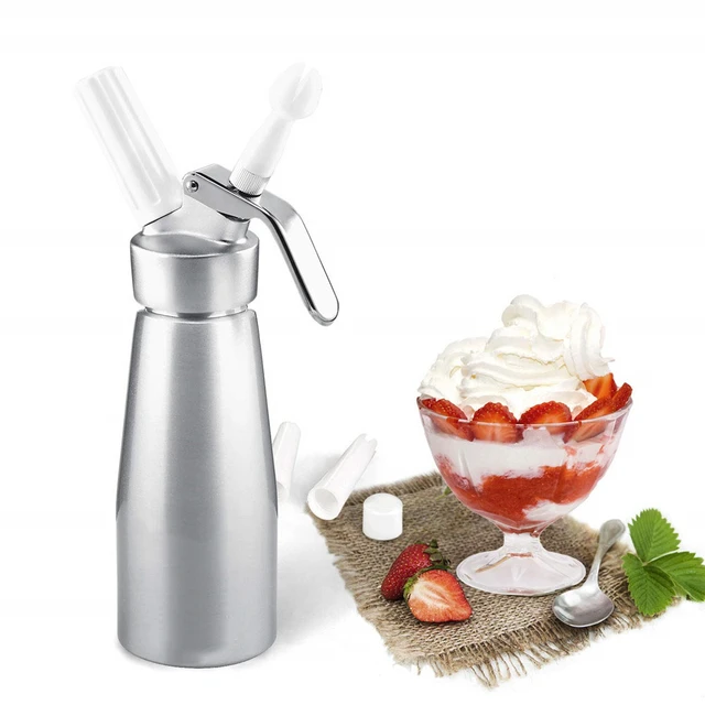 Whole Aluminum Whipped Cream Dispenser Pint Gourmet Whipper Stainless Steel  Decorating Nozzles+plastic Pastry Tube (0.5l) - Dessert Tools - AliExpress
