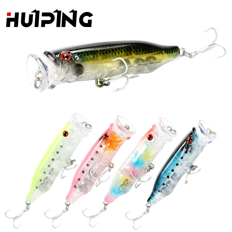 1Pcs70mm9gTopwaterPopperFishingLurePlasticFloatingPopperWobblerArtificialBaitTrout
