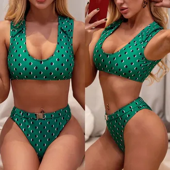

Bikini Set 2020 Summer Swimwear Biquini Lady Women Dot Printing Push-Up Padded Bra Bikini Beach Set Swimsuit Swimwear Summer
