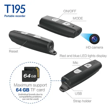 

1080pMini Camera HD Outdoor Action Cam Bike Small Car Sport Portable DVR Camera back clip Video Recorder DV Video Recorder T195