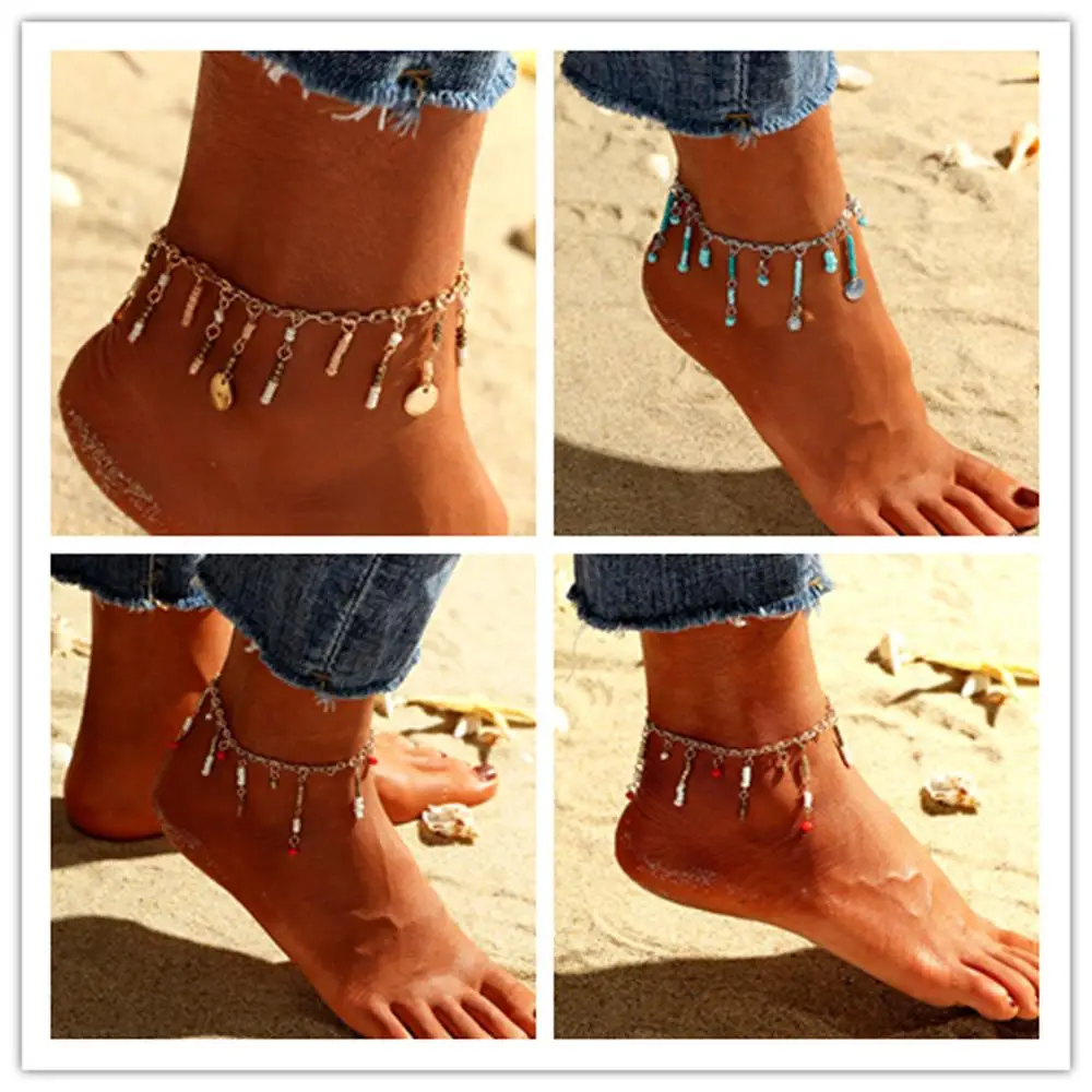 Boho браслеты из нержавеющей стали для женщин короткие значки на руки блестящее