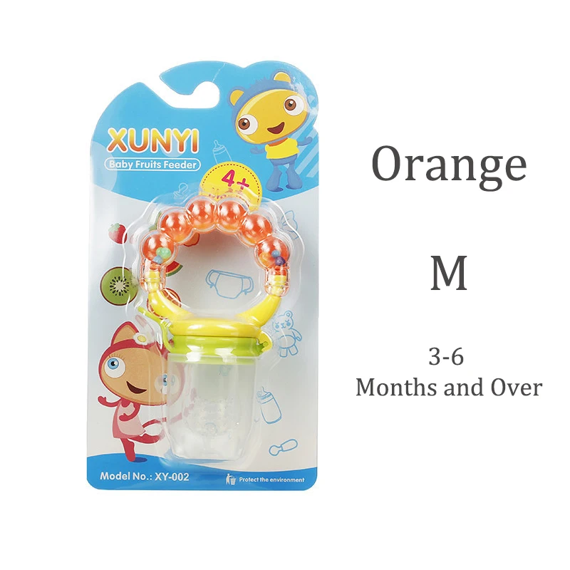 Orange M 1 шт. бутылочка для кормления свежих продуктов, Детская соска для кормления детей, кормушка для фруктов, соски для кормления, безопасные детские принадлежности, соска, бутылочки - Цвет: Orange M