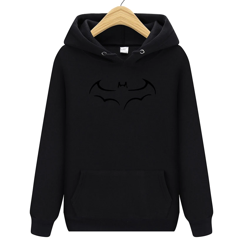 

2019 Fashion Autumn Men Hoodies Brand Hip Hop Hoodies Pocket Batman printed Sweatshirt Pullover Sportswear Male Leisure Hoodie