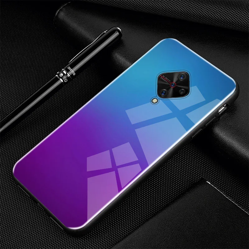 16 ДЛЯ vivo V17 чехол PC стеклянный чехол для телефона черный ТПУ бампер чехол для vivo V17 RU ЧЕХОЛ ДЛЯ vivo Y9S V 17 V1945A V1945 6,3" - Цвет: 16