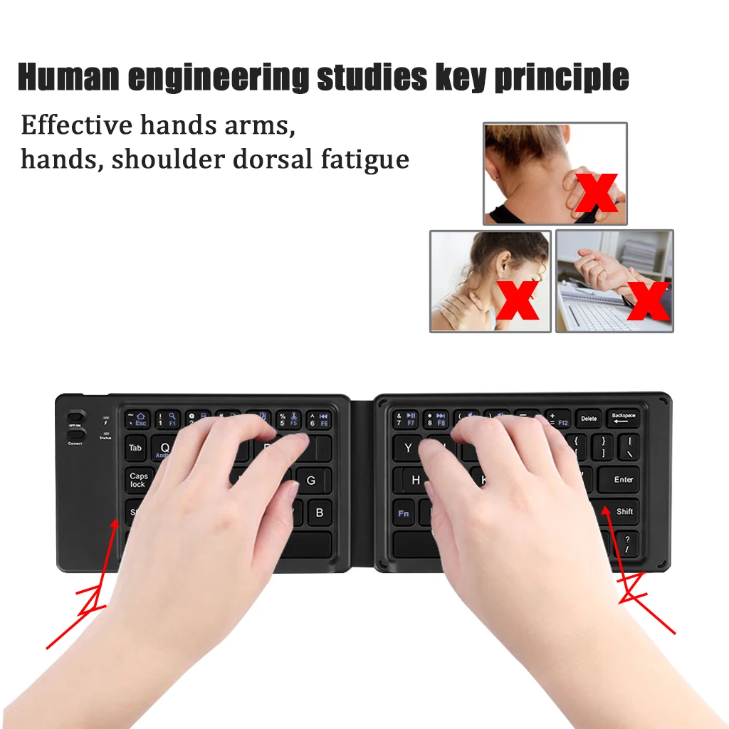Light Handy Bluetooth 3.0 Folding Keyboard Portable Foldable BT Wireless Keypad For ipad IOS Android Windows Tablet phone 