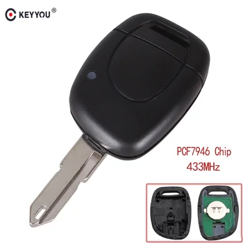 

KEYYOU 1 Button Remote Car Key Fob 433Mhz ID46 PCF7946 Chip Fit For RENAULT Clio Master KANGO NE73 blade Free shipping