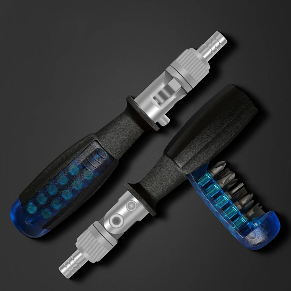 Mehr winkel verstellbarer Ratschen schrauben dreher s2 Material wasserdichter und rostfreier Kompakt schrauben dreher 10-teiliger Bits-Schrauben drehers atz
