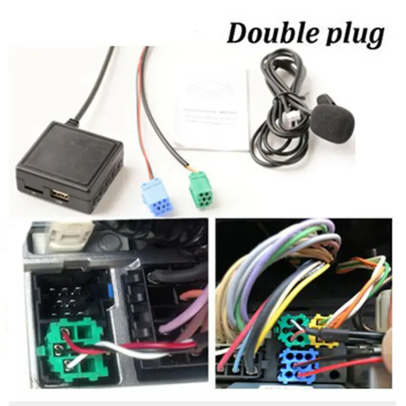 Car Radio Bluetooth Audio Adapter AUX Cable Handsfree Micphone 12V AUX Audio Input Function For Renault