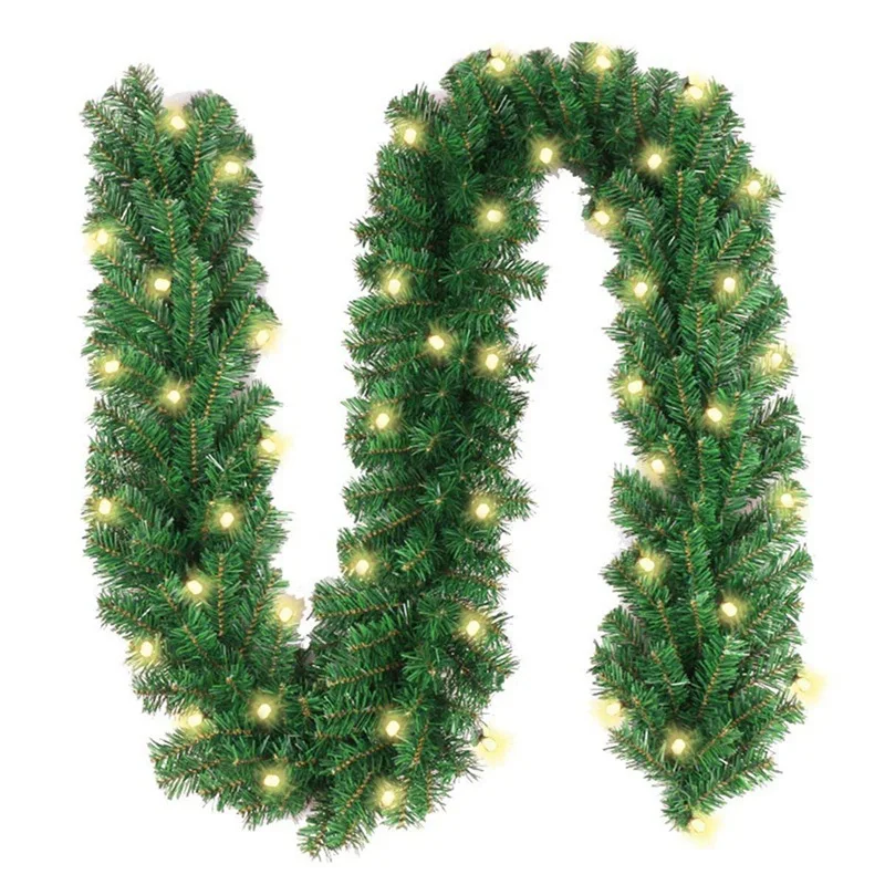 2.7M Green Christmas DIY Rattan Garland Decorative Artificial Fireplace for Party Decoration | Дом и сад