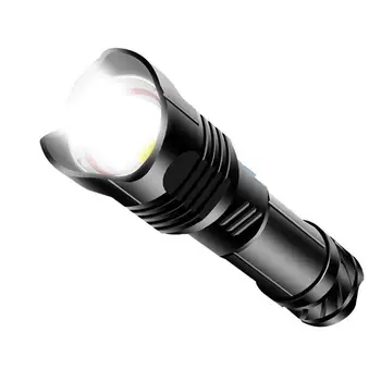 

XHP99 LED Flashlight Powerful Zoom Input/Output Double Switch Hand Light USB Rechargeable