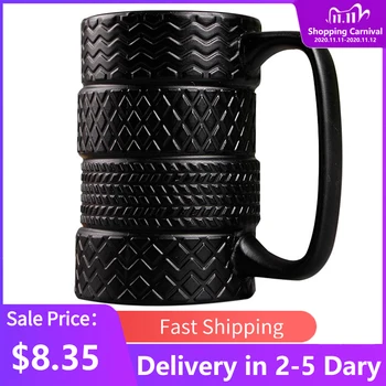

400Ml Creative Tire Mug Large Capacity Ceramic Mug Personality Tea Coffee Cup Slip Office/Household Water Cup