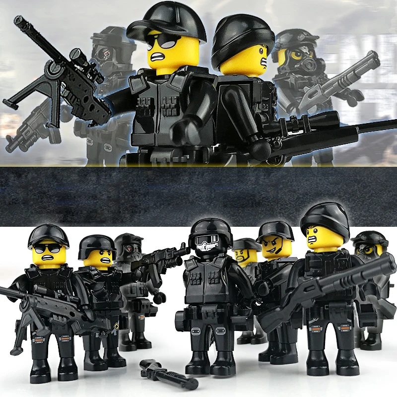 8 шт. военные Солдатики "Special Forces" DIY Кирпичи фигурки полицейское оружие строительные блоки игрушки детские рождественские подарки