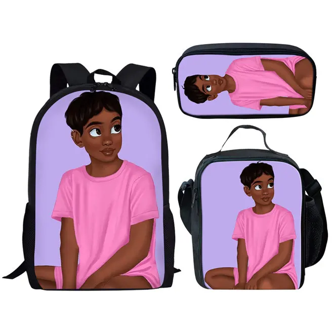 WHEREISART Melanin Poppin черные школьные сумки для девочек-подростков школьный рюкзак в африканском стиле - Цвет: YQ4071CGK