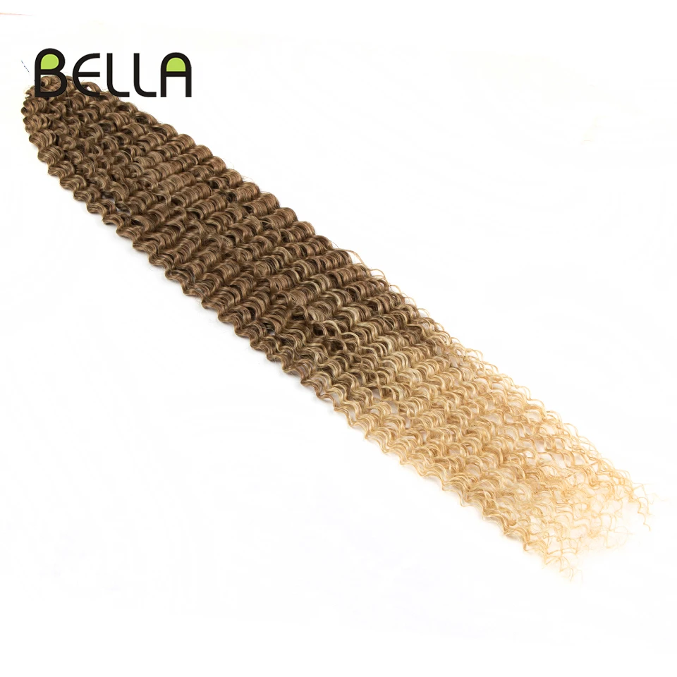 Bella Synthetic Water Wave Hair Extensions Ombre Blonde 613 Brown 30 Inch Braids Twist Curly for Woman