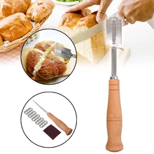 1 Набор Резак для хлеба 185 мм резак для теста из Нержавеющей Стали Изогнутый резак для выпечки хлеба для резки теста